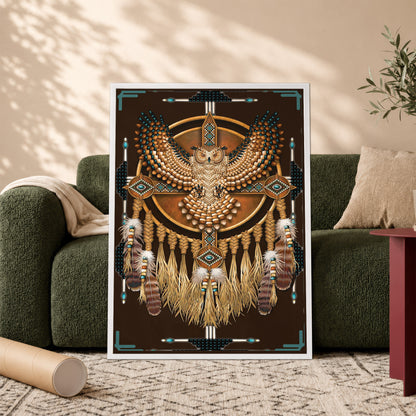 The Native American Dreamcatcher Owl Poster/Canvas