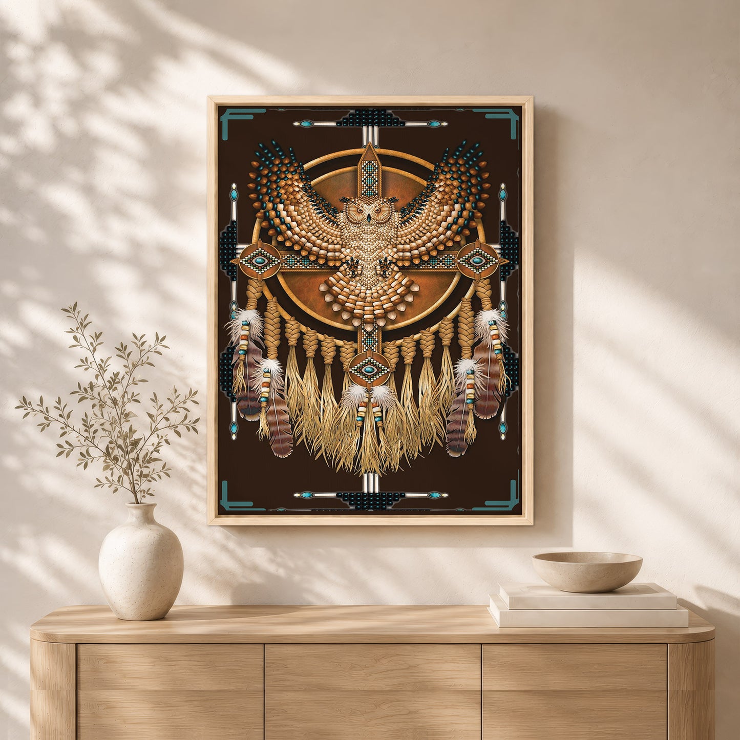 The Native American Dreamcatcher Owl Poster/Canvas