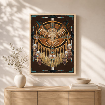 The Native American Dreamcatcher Owl Poster/Canvas