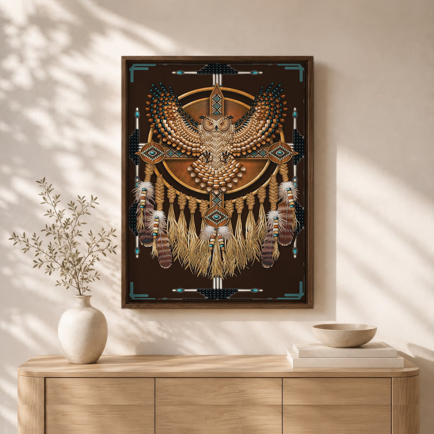 The Native American Dreamcatcher Owl Poster/Canvas