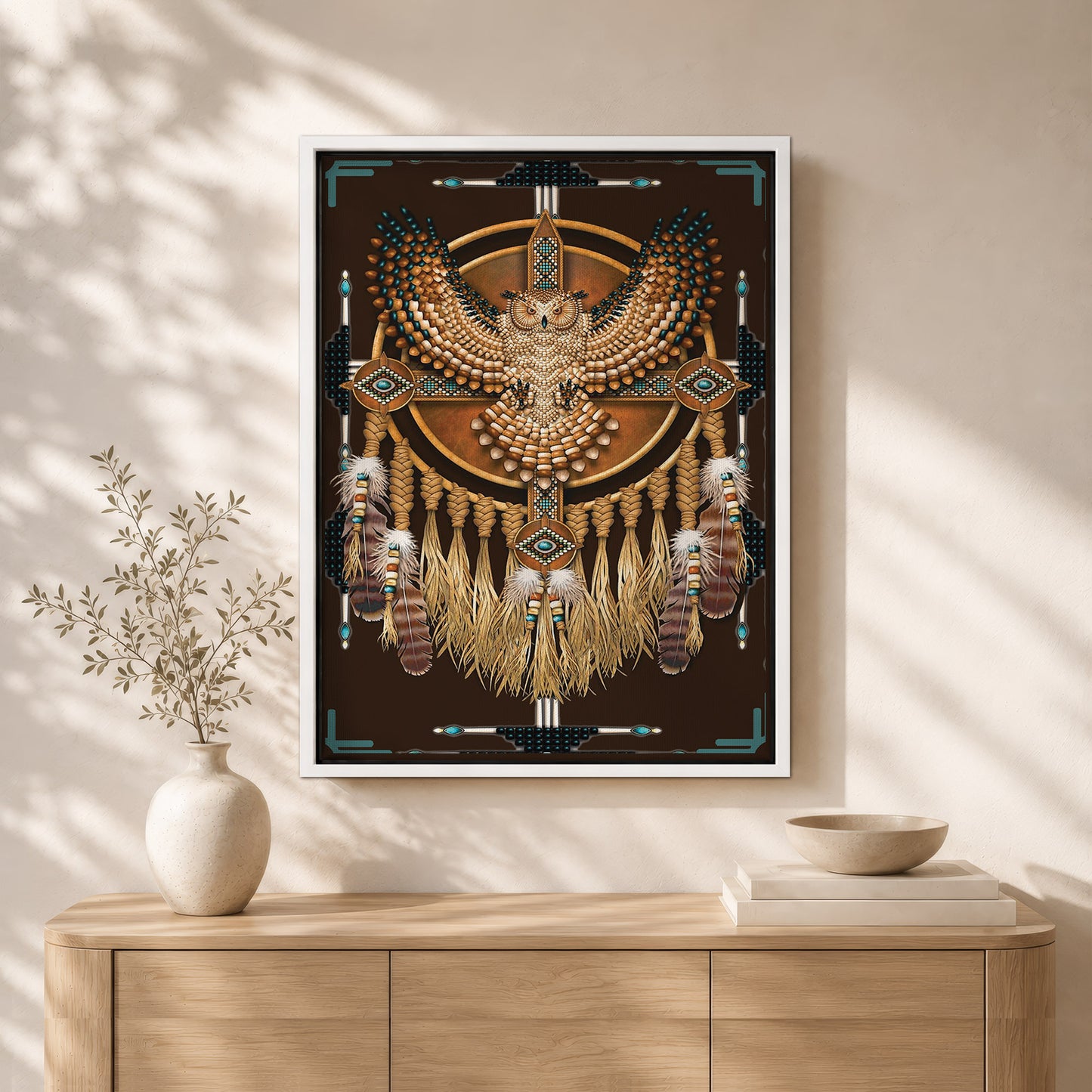 The Native American Dreamcatcher Owl Poster/Canvas