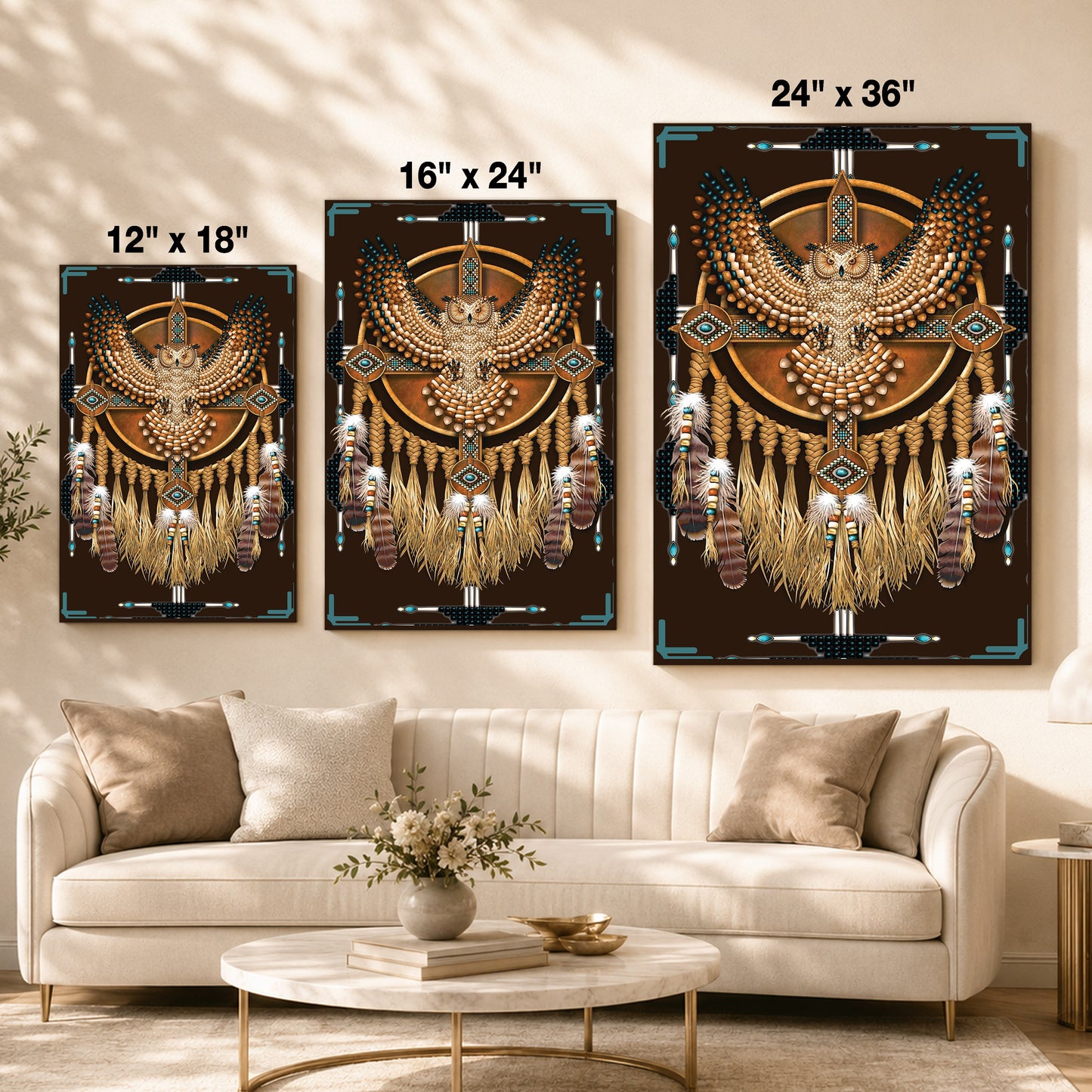 The Native American Dreamcatcher Owl Poster/Canvas
