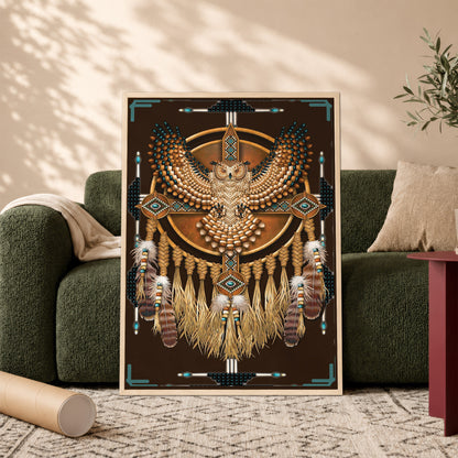 The Native American Dreamcatcher Owl Poster/Canvas