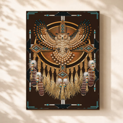 The Native American Dreamcatcher Owl Poster/Canvas