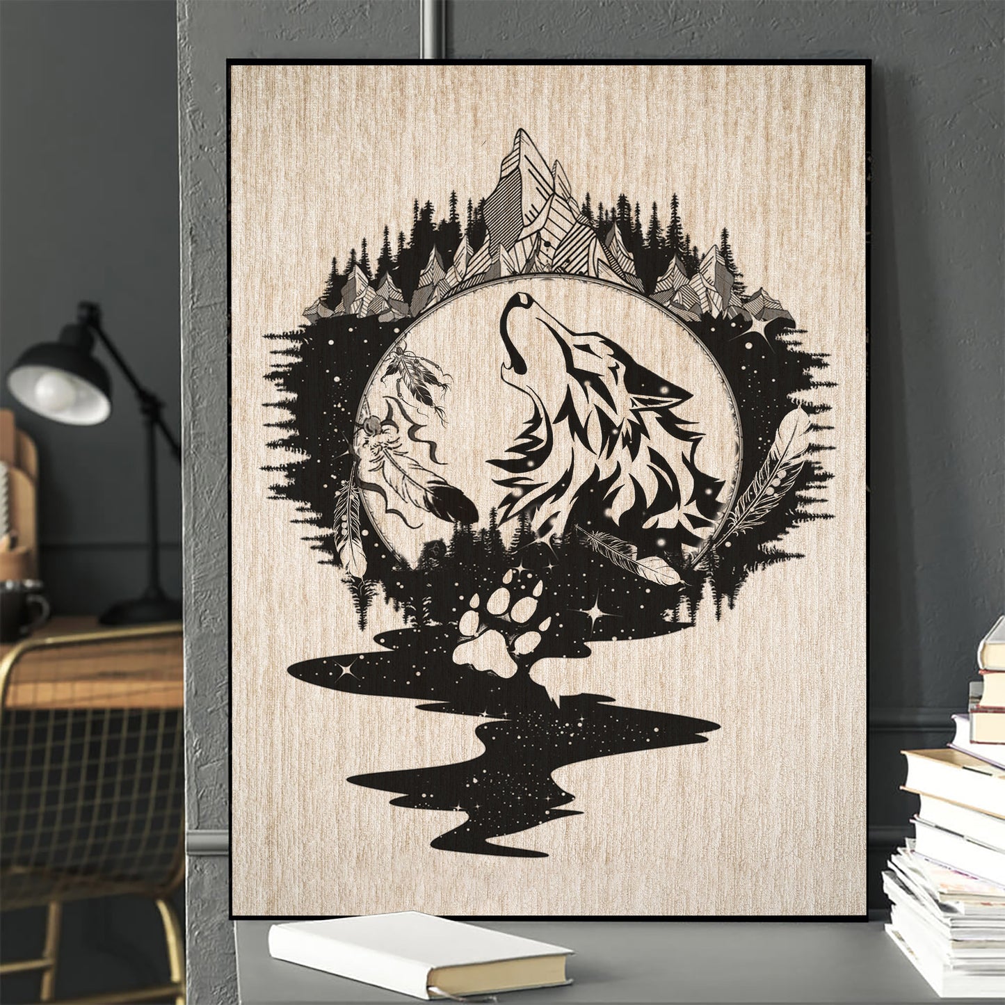 The Native American Howling Wolf Poster/Canvas