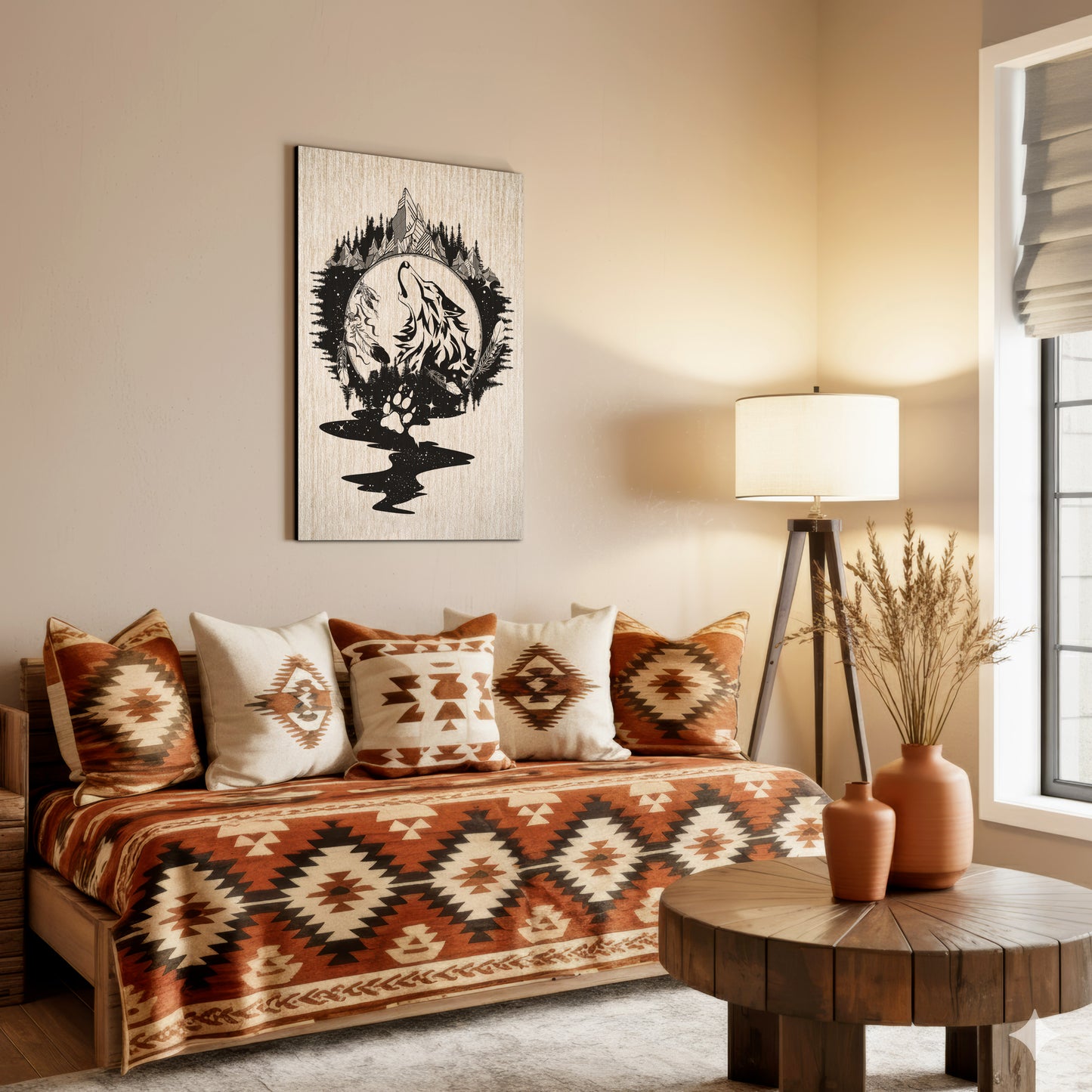 The Native American Howling Wolf Poster/Canvas