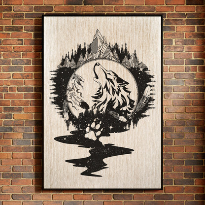 The Native American Howling Wolf Poster/Canvas