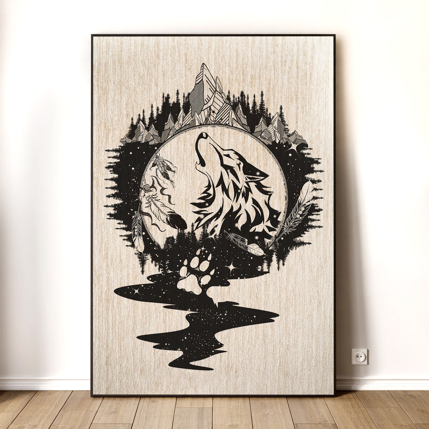 The Native American Howling Wolf Poster/Canvas