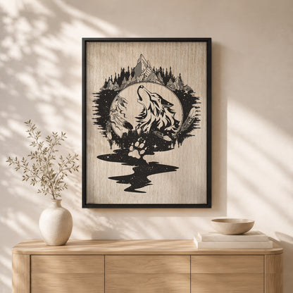 The Native American Howling Wolf Poster/Canvas