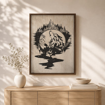 The Native American Howling Wolf Poster/Canvas
