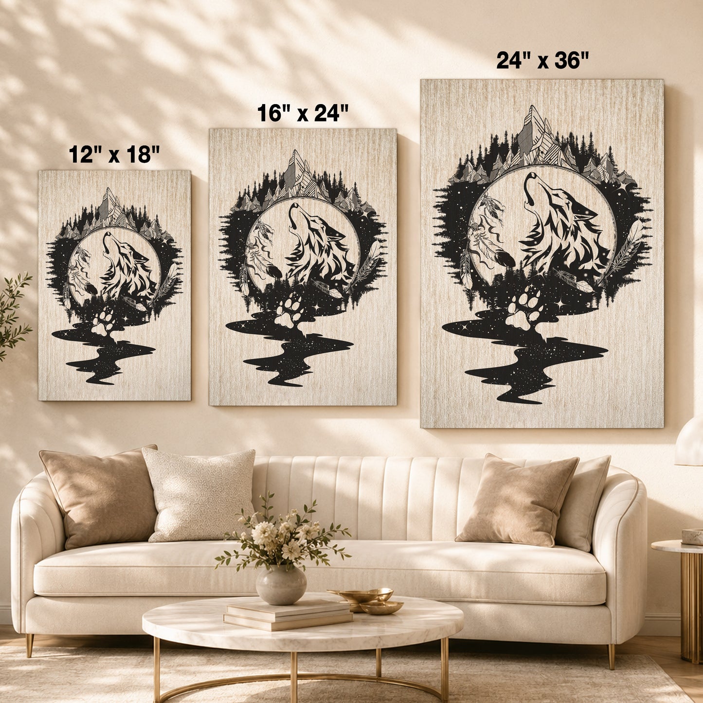 The Native American Howling Wolf Poster/Canvas