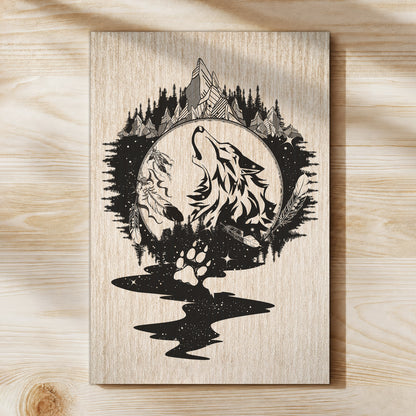 The Native American Howling Wolf Poster/Canvas