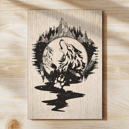 The Native American Howling Wolf Poster/Canvas