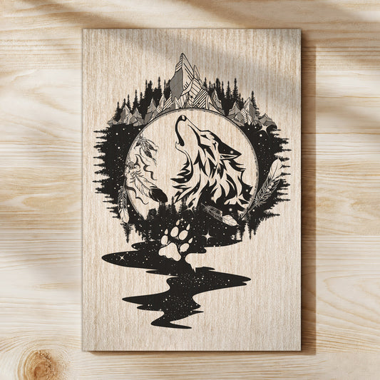 The Native American Howling Wolf Poster/Canvas