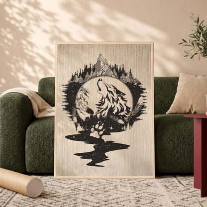 The Native American Howling Wolf Poster/Canvas