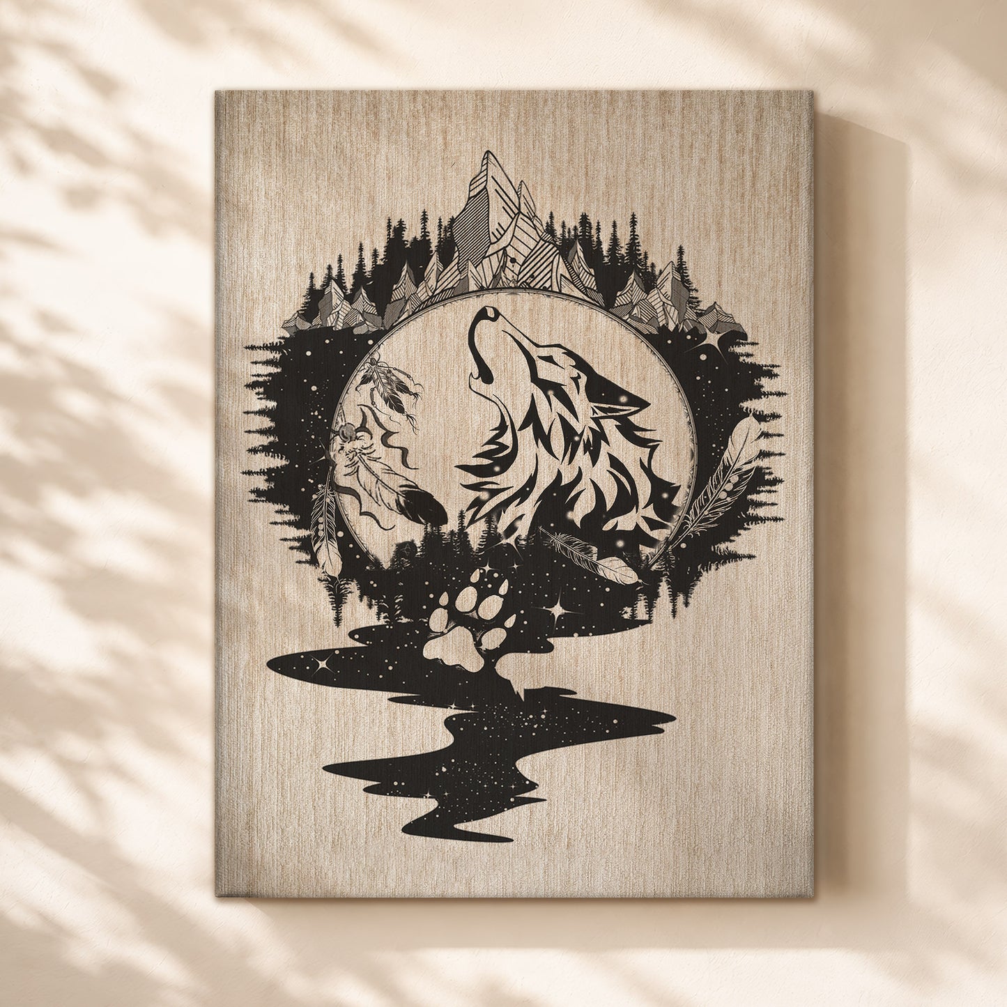 The Native American Howling Wolf Poster/Canvas
