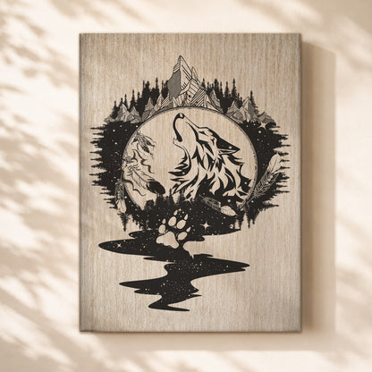 The Native American Howling Wolf Poster/Canvas