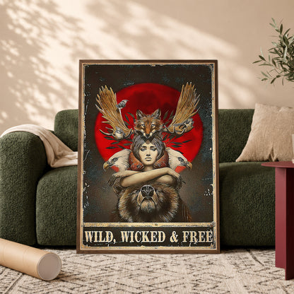 Wild, Wicked & Free Eagle Poster/Canvas