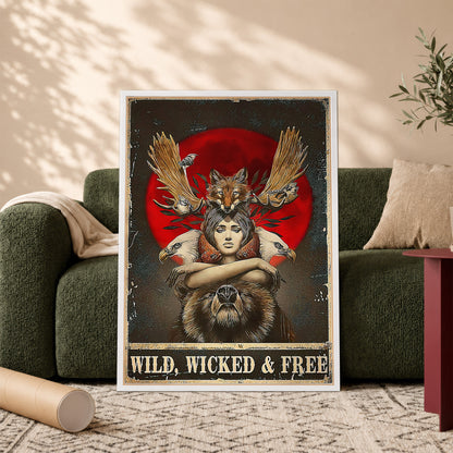 Wild, Wicked & Free Eagle Poster/Canvas