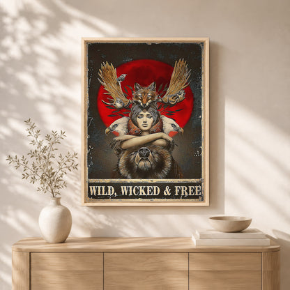 Wild, Wicked & Free Eagle Poster/Canvas