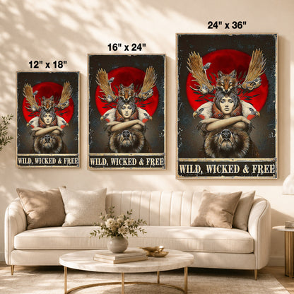 Wild, Wicked & Free Eagle Poster/Canvas