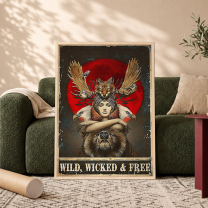 Wild, Wicked & Free Eagle Poster/Canvas