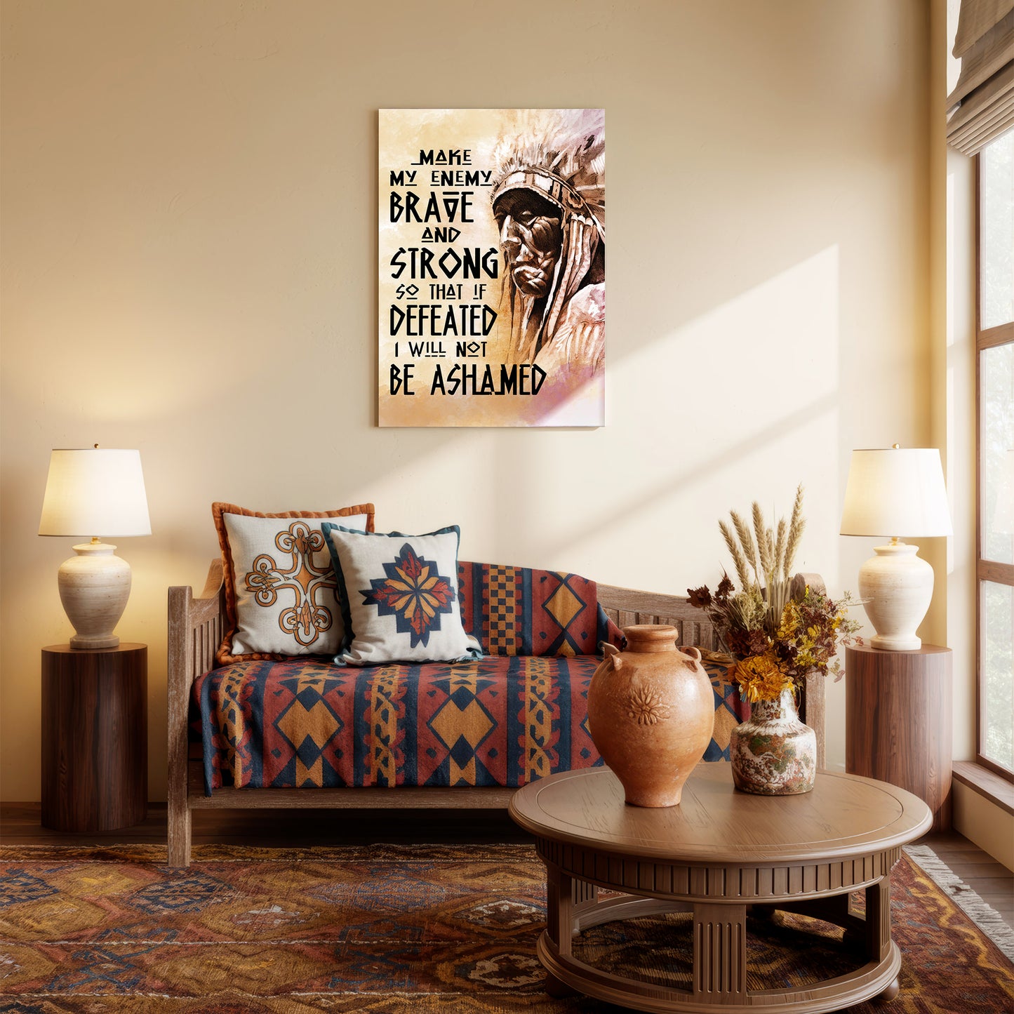 Be Strong Be Brave The Native American Chief Quote Poster/Canvas