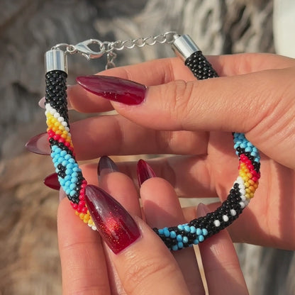 Women's Handmade Black Dusk Beaded Bracelet