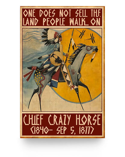 The Native American Chief Crazy Horse Poster/Canvas