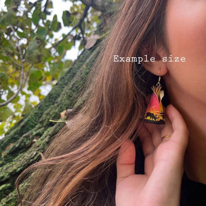 Handmade Tipi Earrings - Native American Inspired Beaded Jewelry for Women