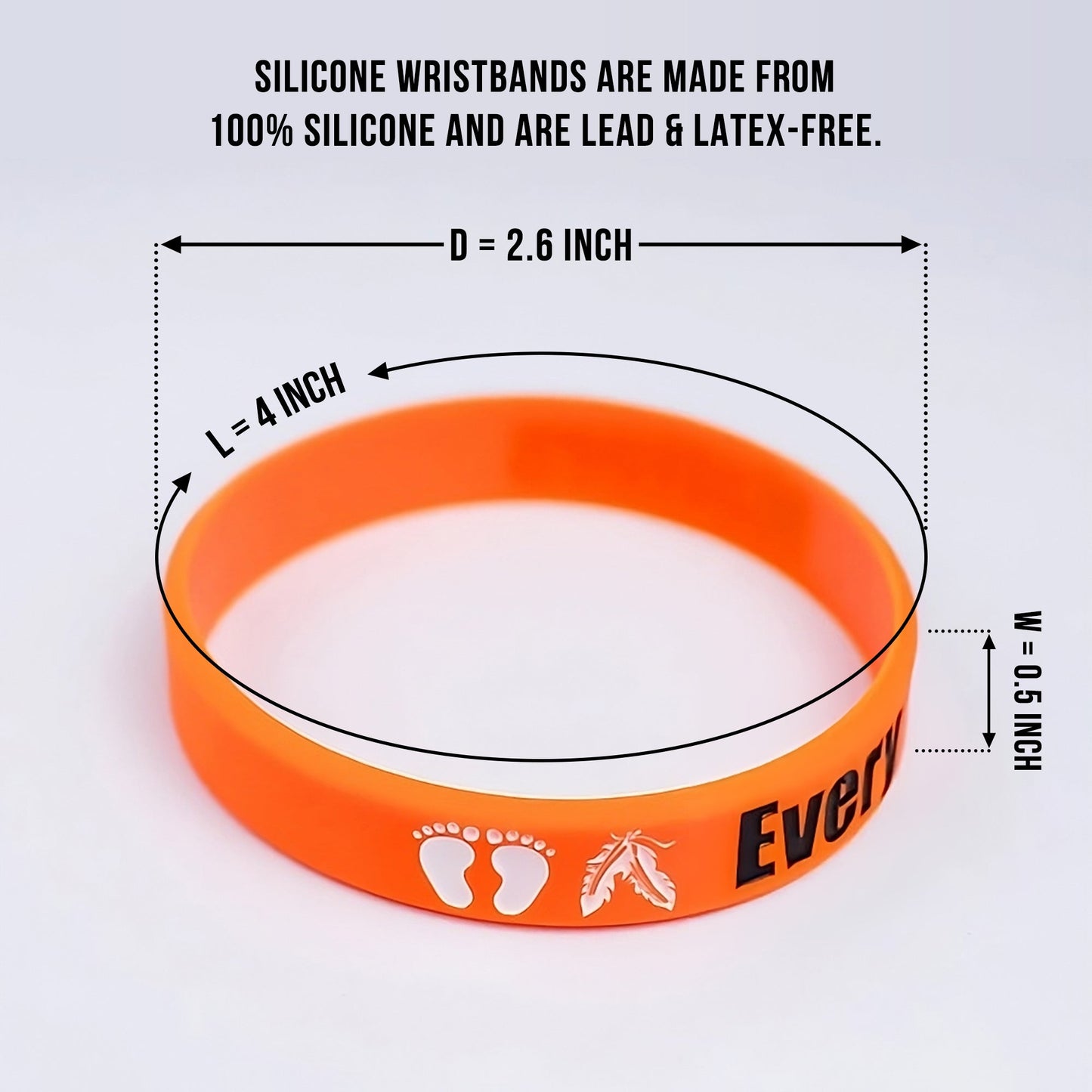 SALE 50% OFF - Every Child Matters Silicone Wristband - Debossed Color 001